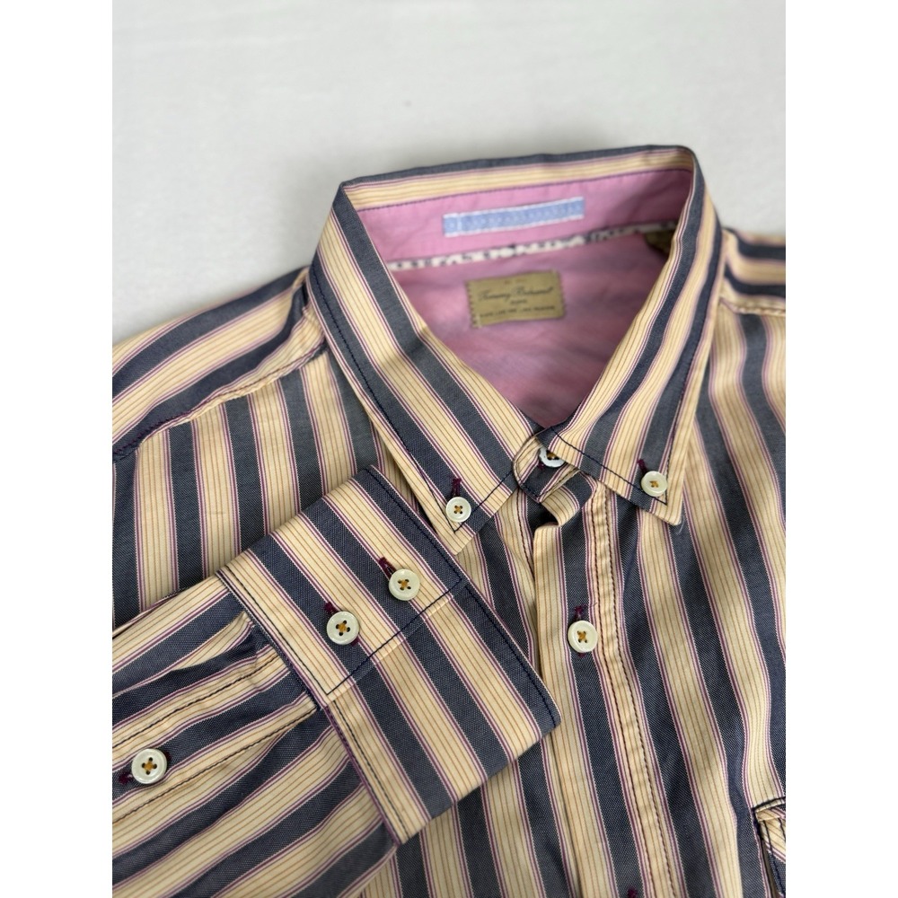 Tommy‎ Bahama Jeans Shirt Mens XL Colorful Yellow Gray Cotton